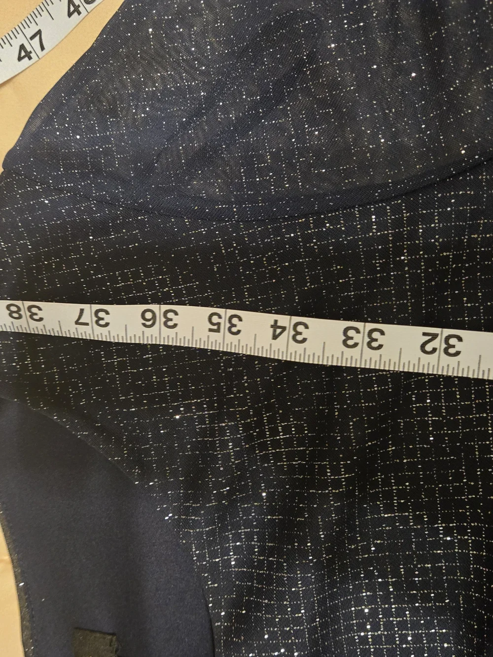NWOT Navy Sequin Ruched Midi Dress - Picture 7 of 7